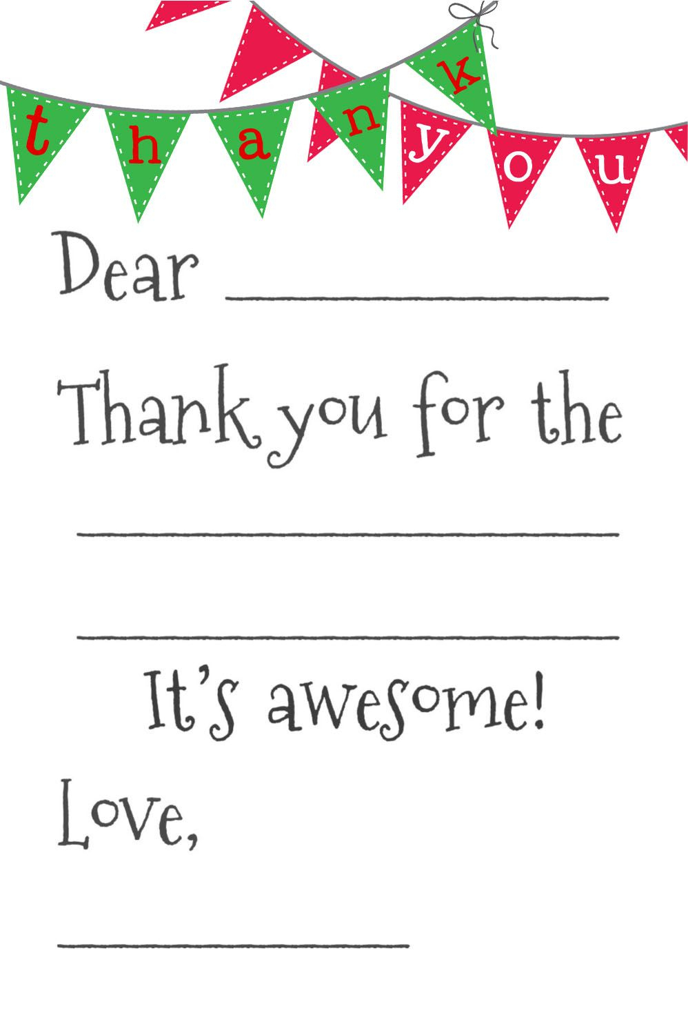 Free Fill-In-The-Blank Thank-You Cards | Printables | Pinterest - Fill In The Blank Thank You Cards Printable Free