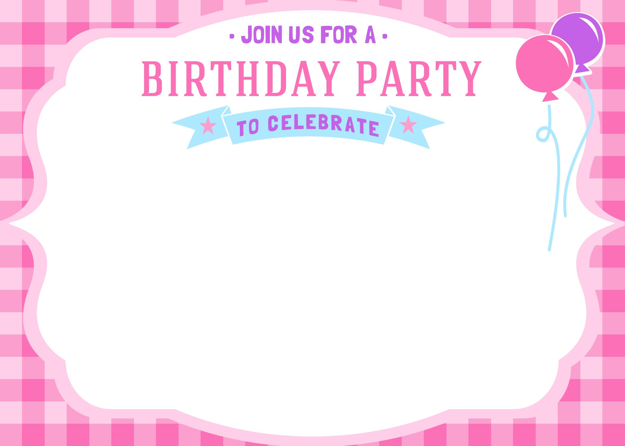 Free Free Printable Girls Birthday Invitations | Bagvania Invitation - Free Printable Girl Birthday Invitations