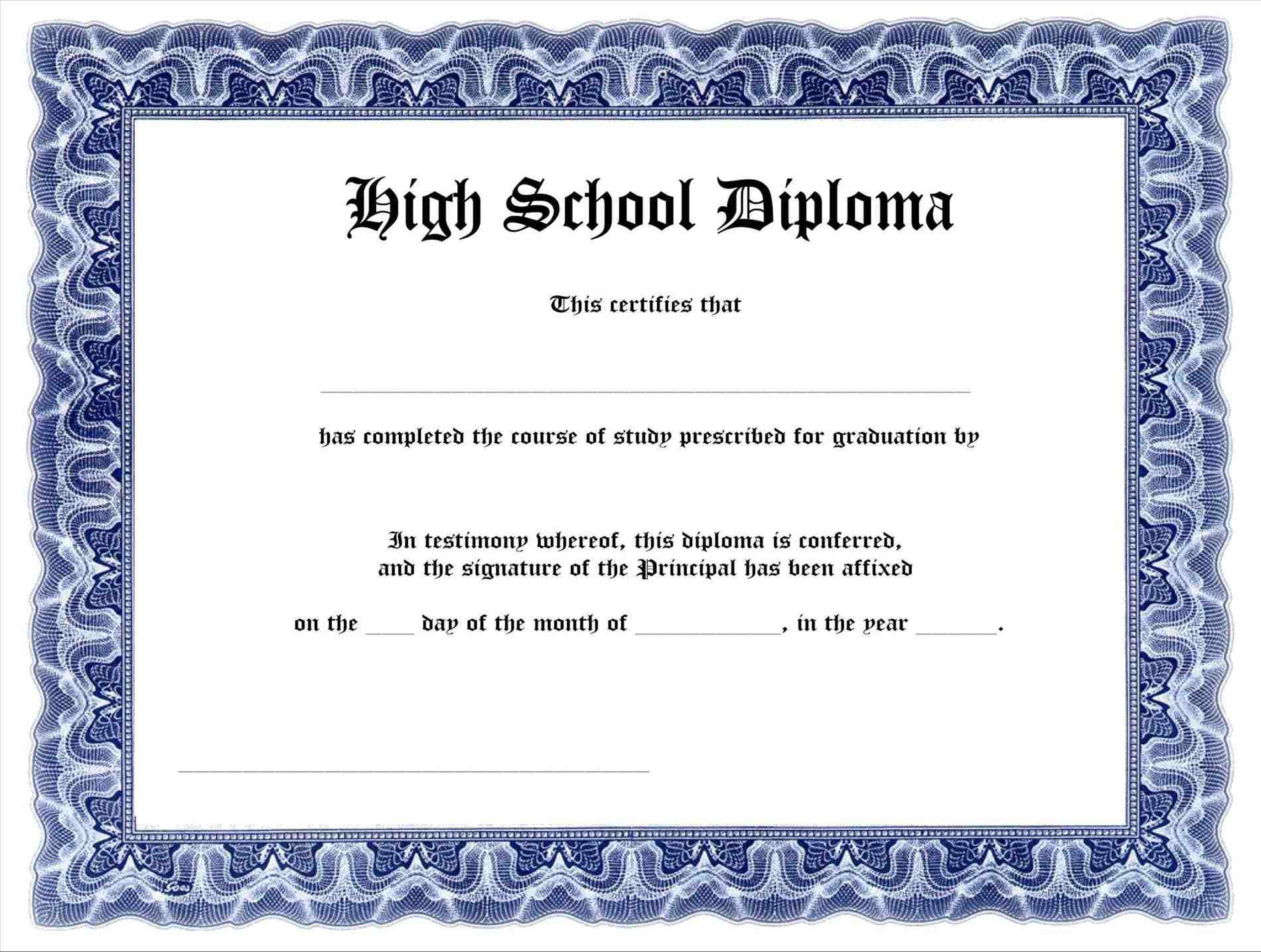 Free-Free-Printable-High-School-Diploma-Templates-High-School - Free Printable Diploma Template