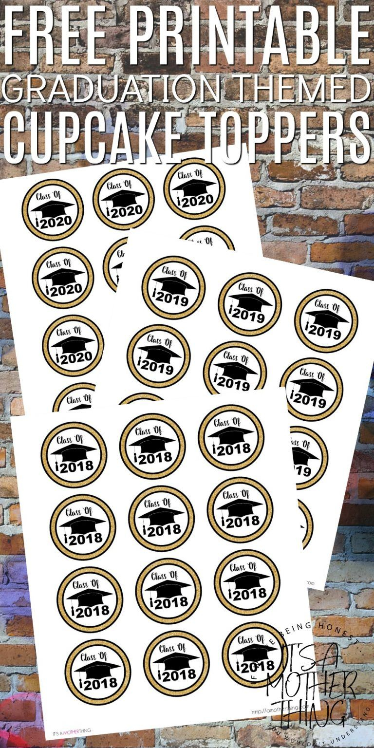 Free Graduation Themed Printable Cupcake Toppers | Birthdays/parties - Free Printable Graduation Cupcake Toppers