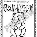 Free Groundhog Day Fun! One Color For Fun Printable Coloring Page   Free Printable Groundhog Day Booklet