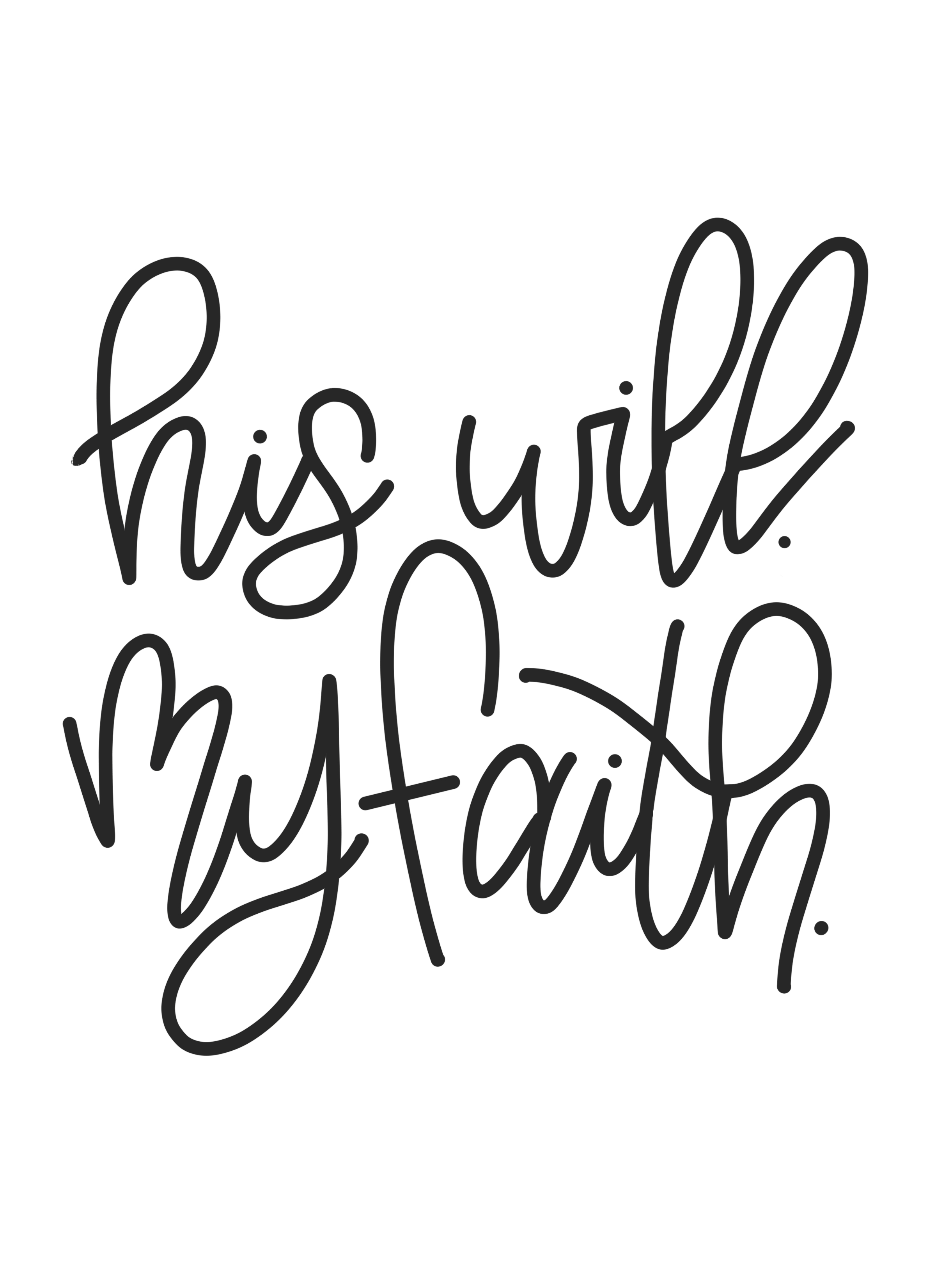 Free &amp;quot;his Will My Faith&amp;quot; Jeremiah 29:11 Hand Lettered Printable - Jeremiah 29 11 Free Printable