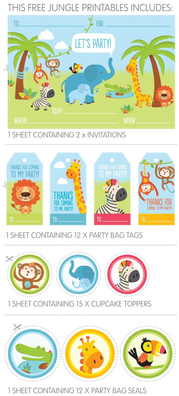 Free Jungle Party Invitation Printables | Safari | Pinterest - Jungle Theme Birthday Invitations Free Printable