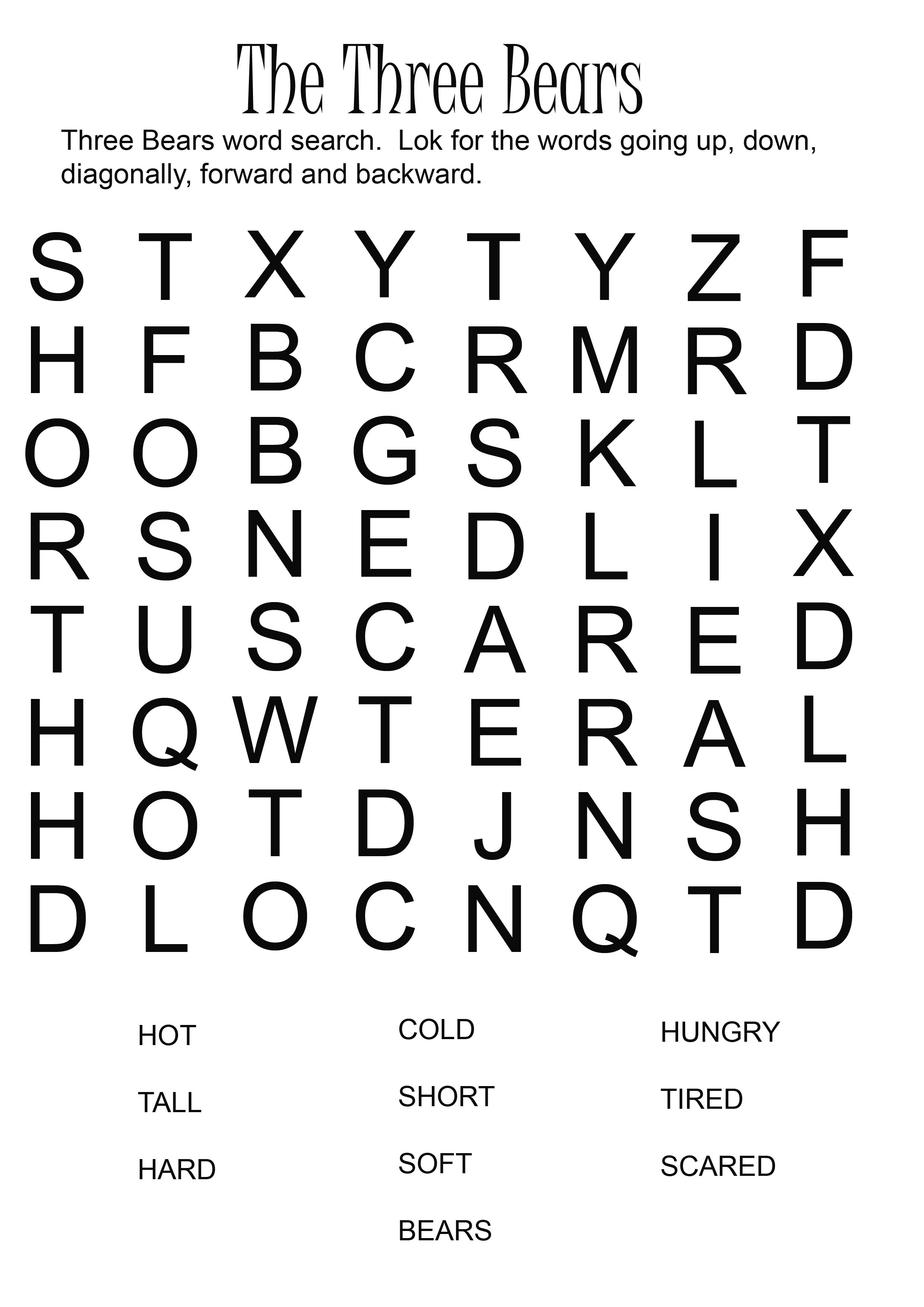 Large Print Word Search Printable Free