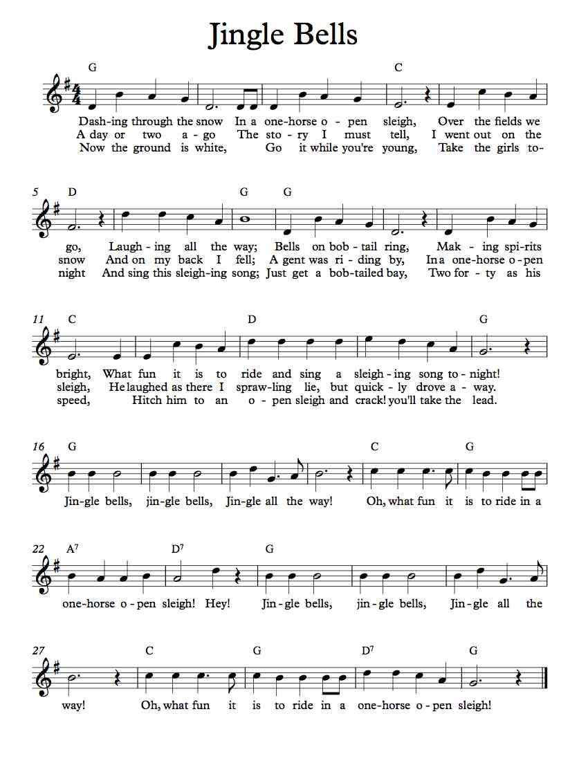 Free Lead Sheet – Jingle Bells | Free Lead Sheets | Music, Lead - Free Printable Sheet Music Lyrics