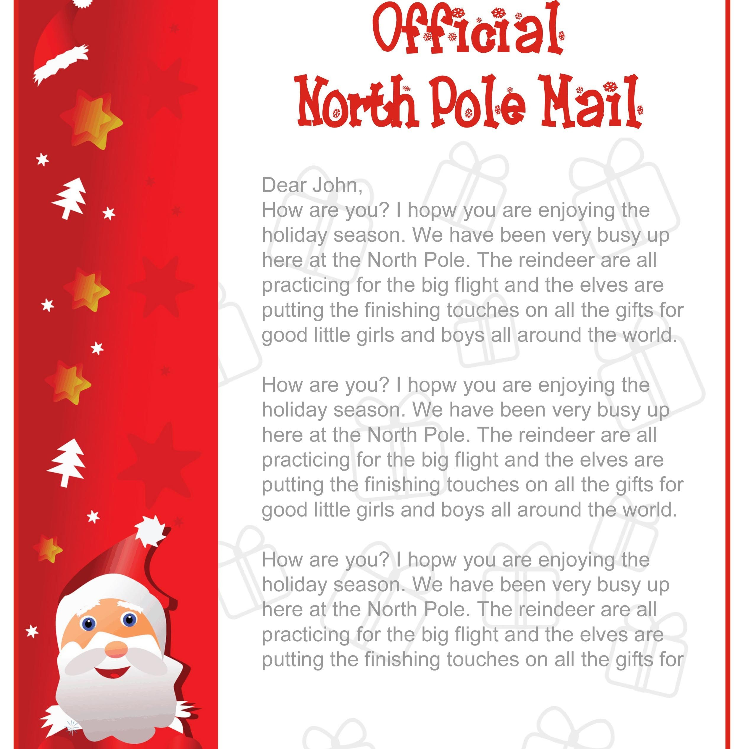 Free Letter Template From Santa North Pole Valid Epic Free Printable - Free Printable Letter From Santa Template