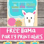 Free Llama Birthday Party Printable Files | Invitation | Cupcake   Free Stork Party Invitations Printable
