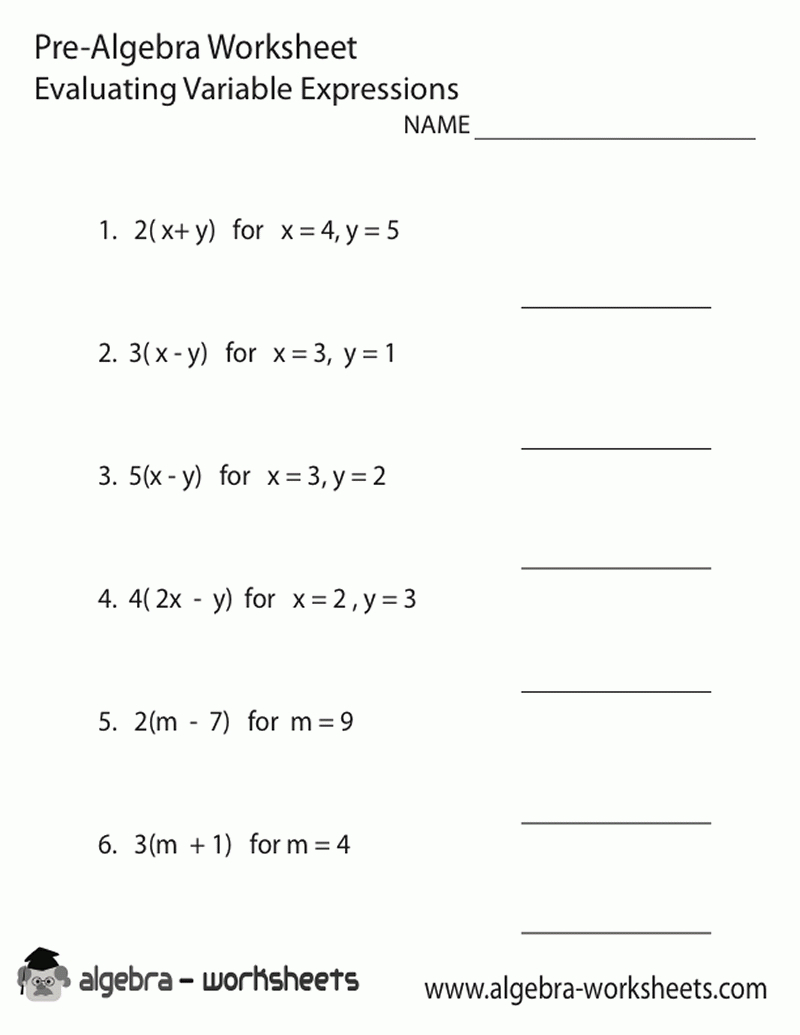 Free Math Worksheets For 8Th Grade. Math Worksheets - Free Printable 8Th Grade Algebra Worksheets