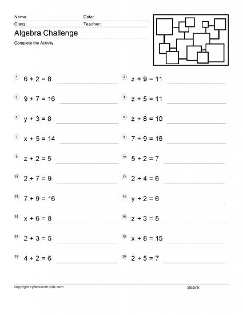 Free Math Worksheets Grade 4 Algebra | Download Them And Try To - Free Printable Algebra Worksheets Grade 6