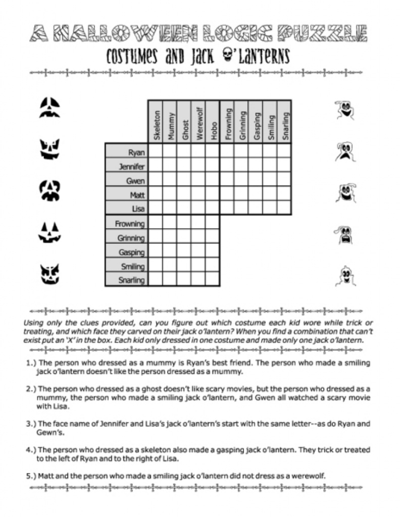 Free Math Worksheets Logic Puzzles | Download Them And Try To Solve - Free Printable Logic Puzzles For High School Students