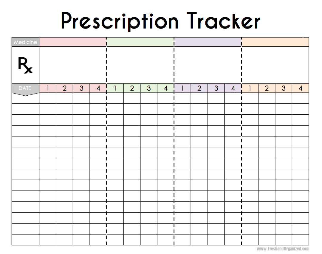 Free Medical Printables! - Prescription Tracker, Blood Pressure Log - Free Printable Daily Medication Schedule