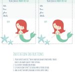 Free Mermaid Printables For Kids' Beach Birthday | Cassie's Mermaid   Mermaid Party Invitations Printable Free