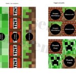 Free Minecraft Banner & Toppers   Baby Shower Ideas   Themes   Games   Free Printable Minecraft Cupcake Toppers And Wrappers