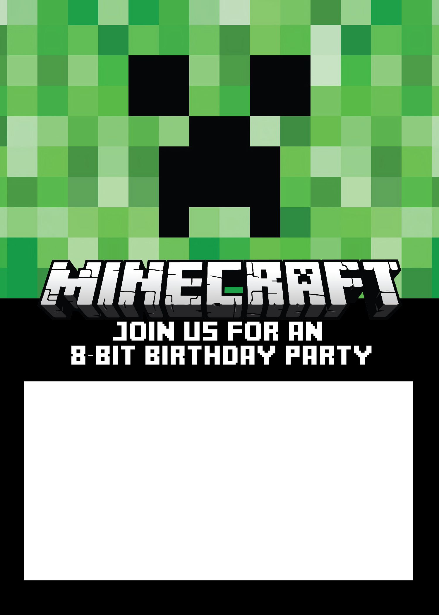 Free Minecraft Invitations For Print Or Evite! | Party Ideas - Free Printable Minecraft Invitations