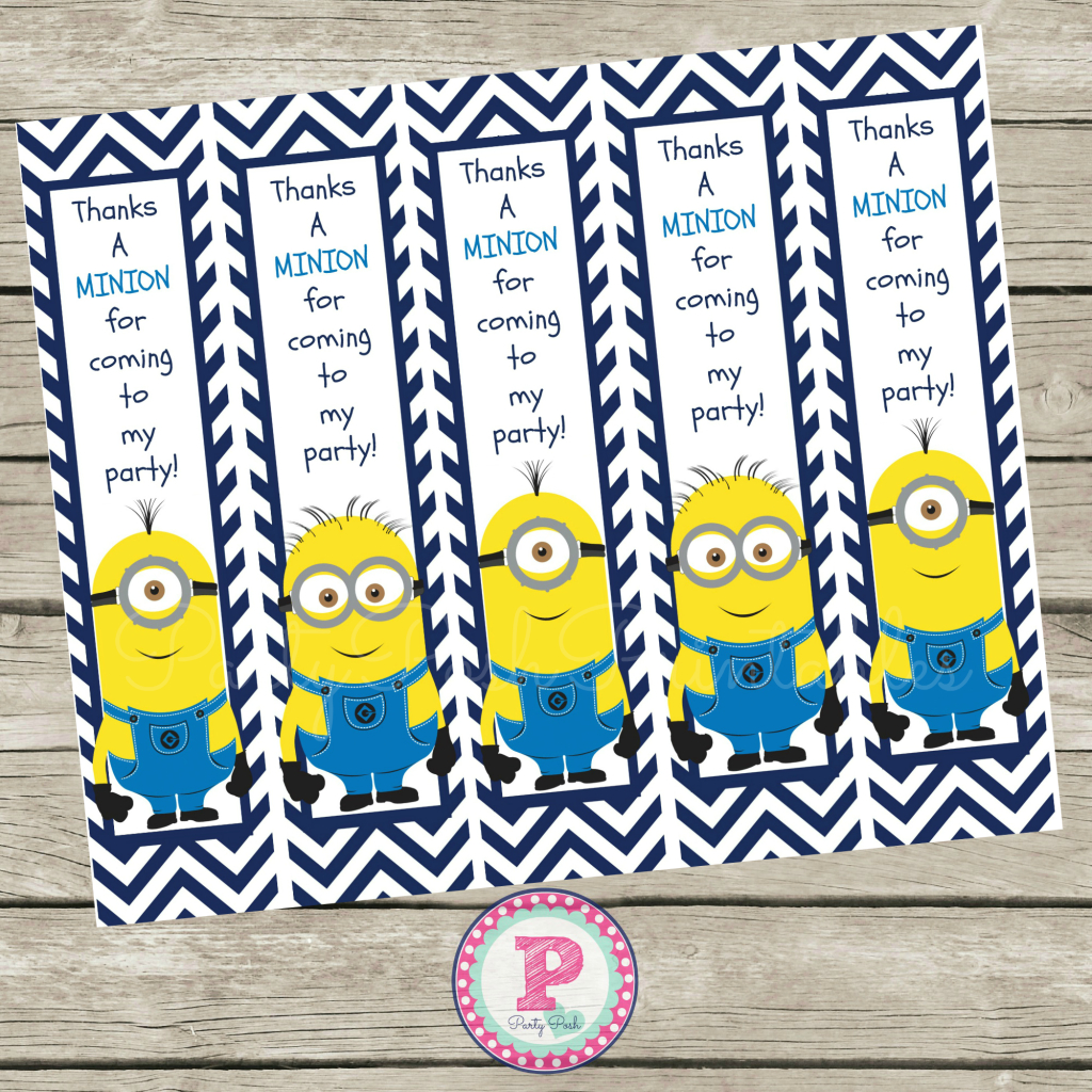 Free Minion Thanks A Minion For Coming To My Party Bookmarks - Thanks A Minion Free Printable