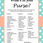 Free Mint Bridal Shower Game Printables | Important Info | Bridal   Free Printable Bridal Shower Games What's In Your Purse