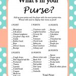 Free Mint Bridal Shower Game Printables | Nicolle | Pinterest   Free Printable What&#039;s In Your Purse Game