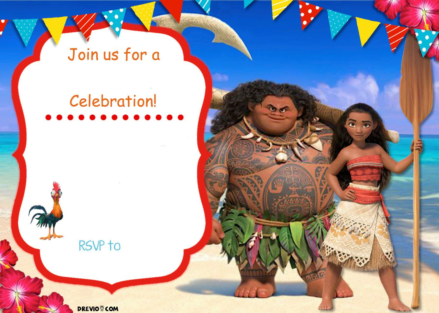 Free Moana Birthday Invitation | Zoey 4Th Birthday | Pinterest - Free Printable Moana Invitations