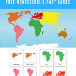 Free Montessori Printable 7 Continents Of The World 3 Part   Montessori World Map Free Printable