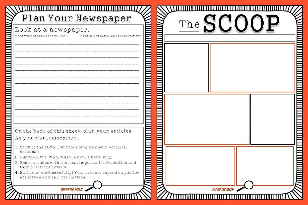 Free Newspaper Template For Kids Printable | School Ideas | Kids - Free Printable Newspaper Templates For Students