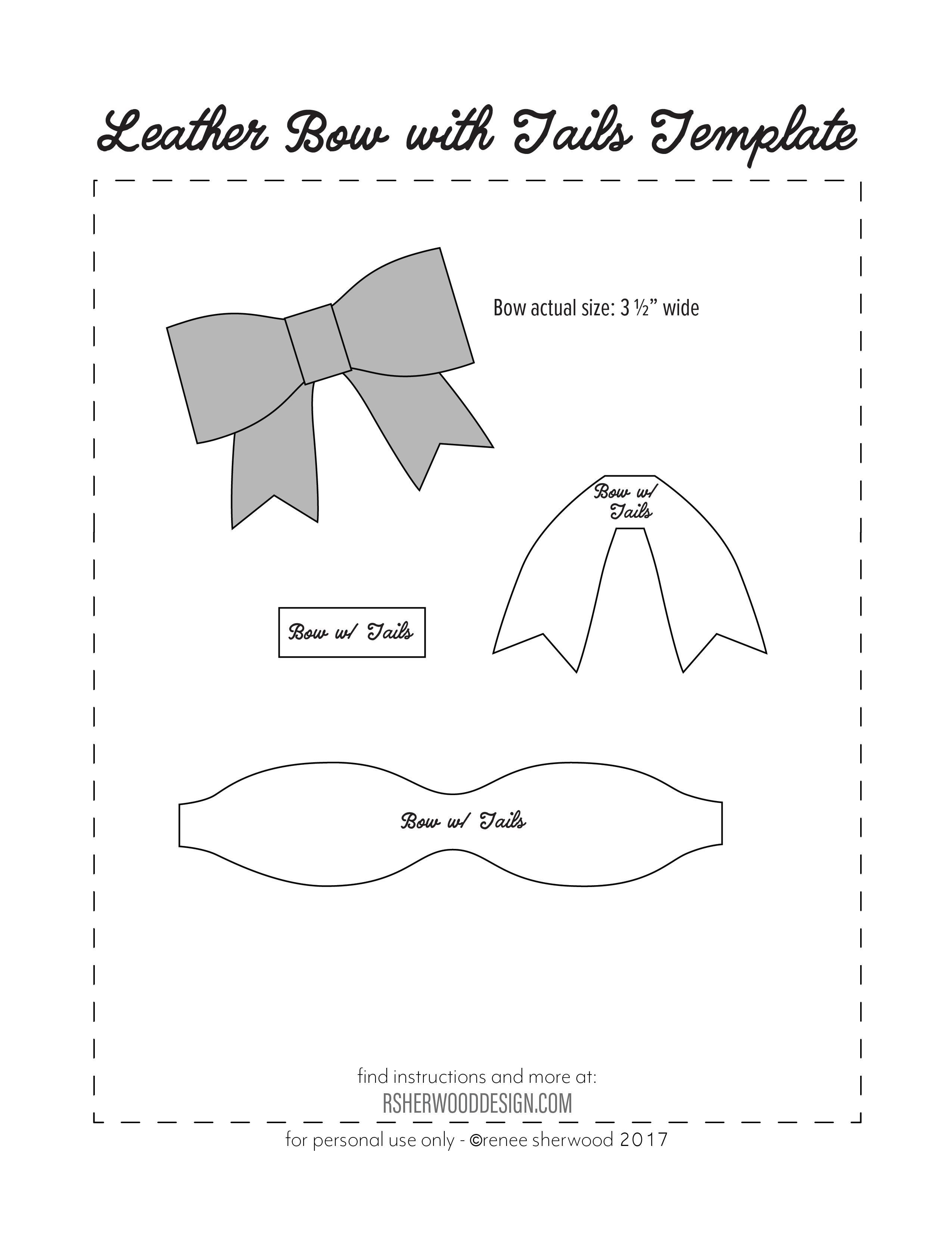Free No Sew Leather Or Felt Bow Template Download At Www - Cheer Bow Template Printable Free
