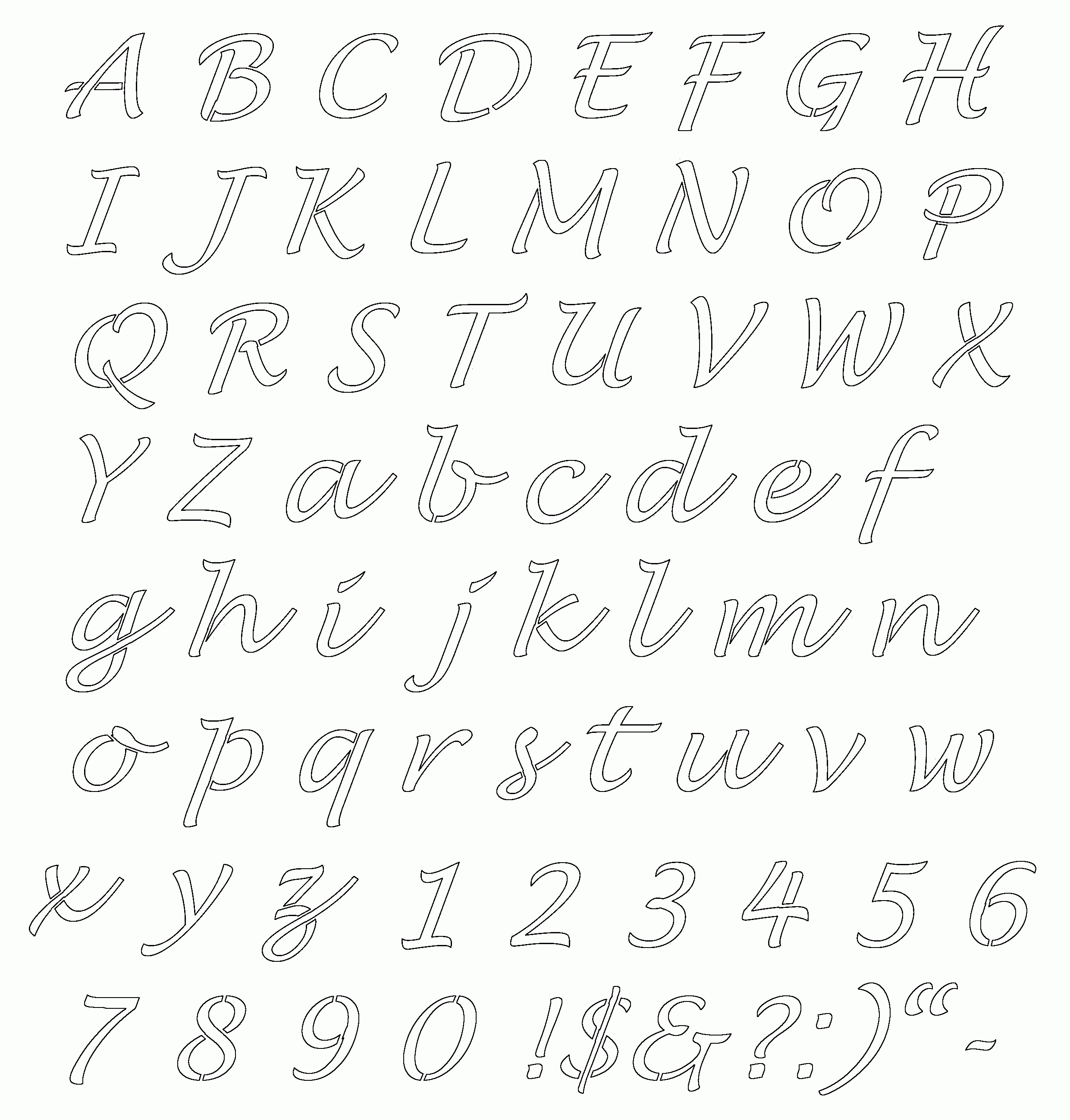 Free Online Alphabet Templates | Stencils Free Printable Alphabetaug - Free Printable Bubble Letters Font