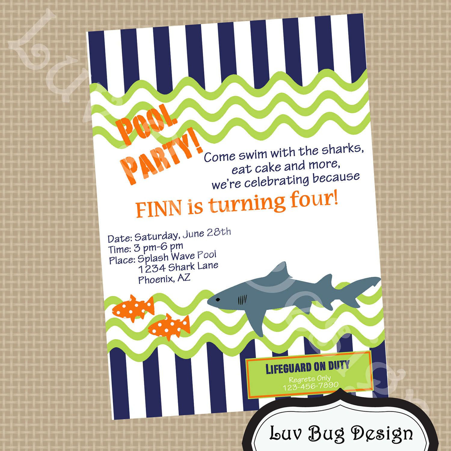 Free Party Invitation Templates | Free Printable Pool Party - Shark Invitations Free Printable