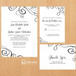 Free Pdf Templates. Easy To Edit And Print At Home. Elegant Ribbon   Free Printable Wedding Invitation Kits