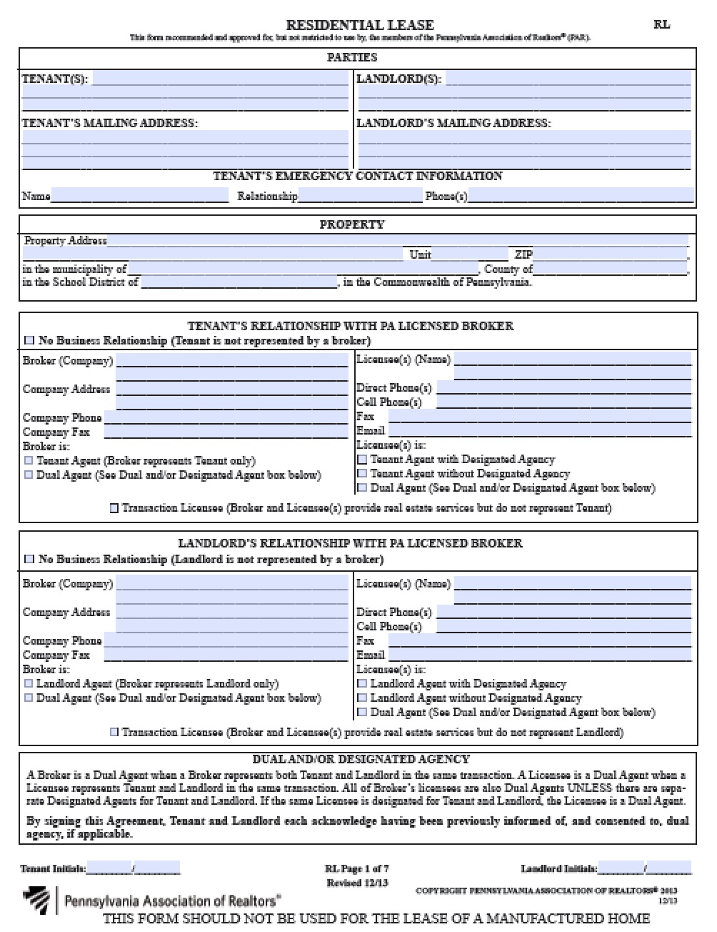 Free Pennsylvania Residential Lease Agreement | Pdf | Word (.doc) - Free Printable Lease Agreement Pa