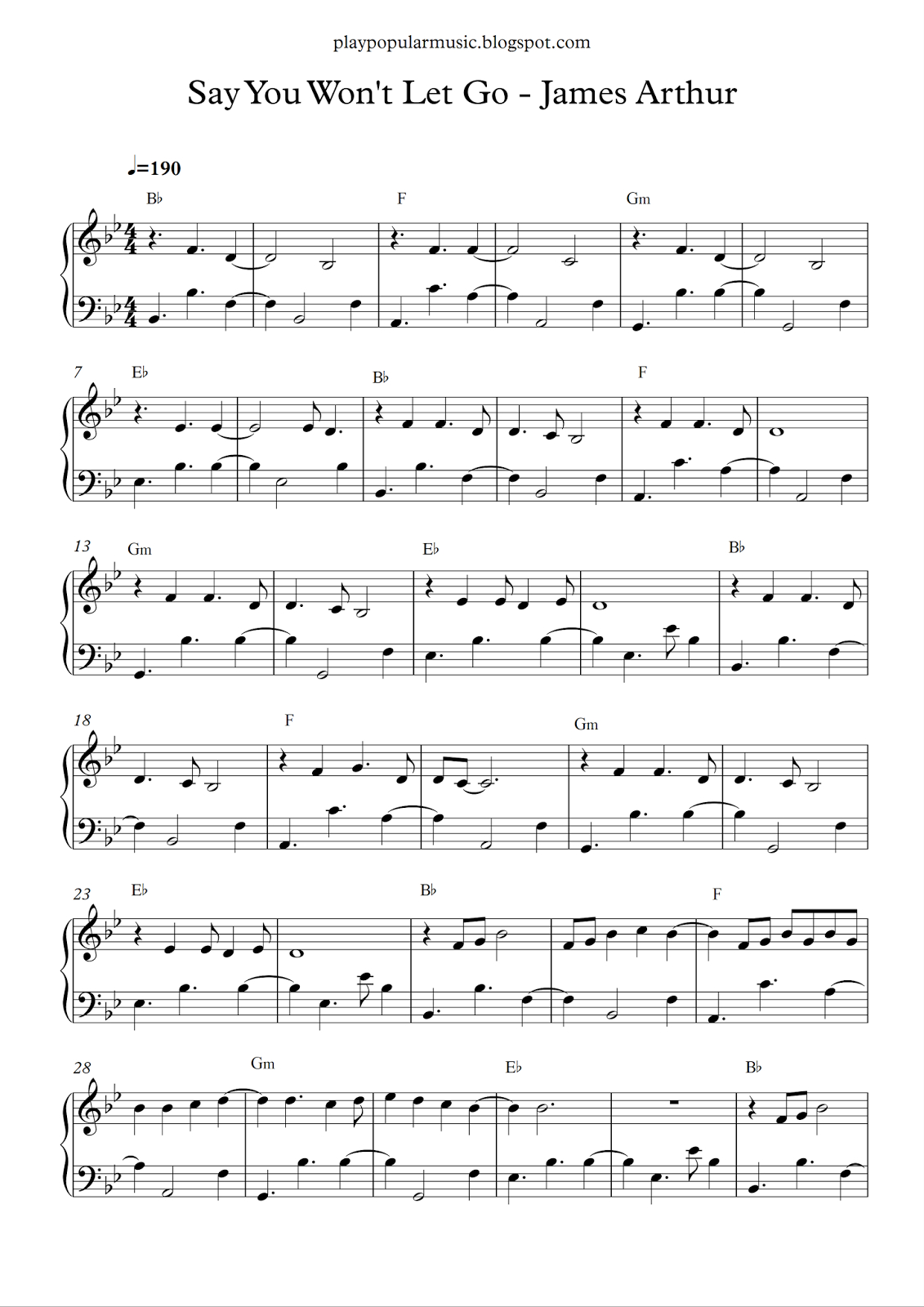Free Piano Sheet Music: Say You Wont Let Go-James Arthur.pdf I&amp;#039;ll - Let It Go Violin Sheet Music Free Printable