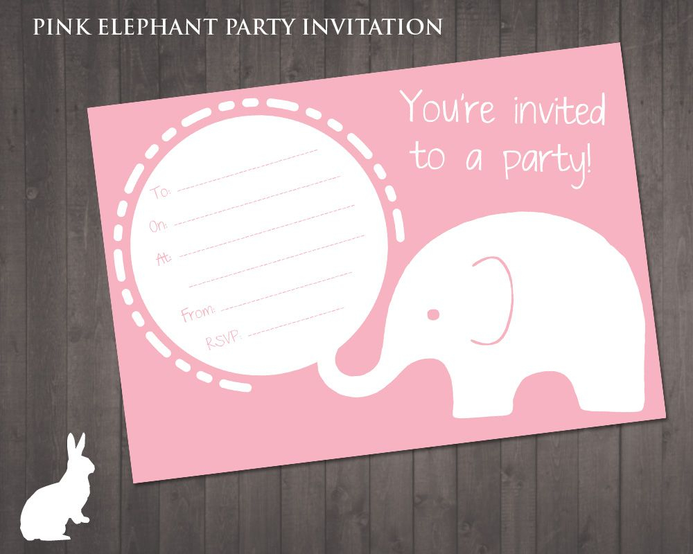 Free Pink Elephant Party Invitation | Ruby And The Rabbit | Owl - Free Printable Cheetah Birthday Invitations
