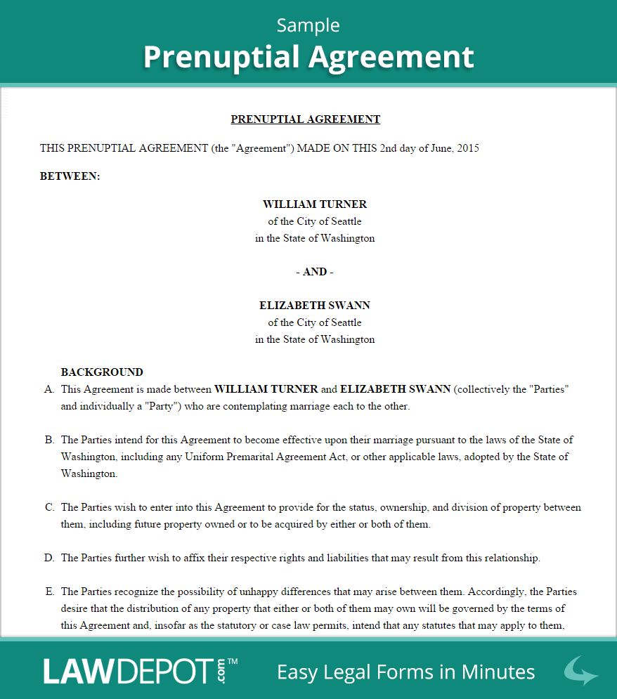 Free Prenuptial Agreement - Create, Download, And Print | Lawdepot (Us) - Free Printable Prenuptial Agreement Form