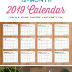 Free Printable 2019 Calendar   Elegance & Enchantment   Free Printable Images