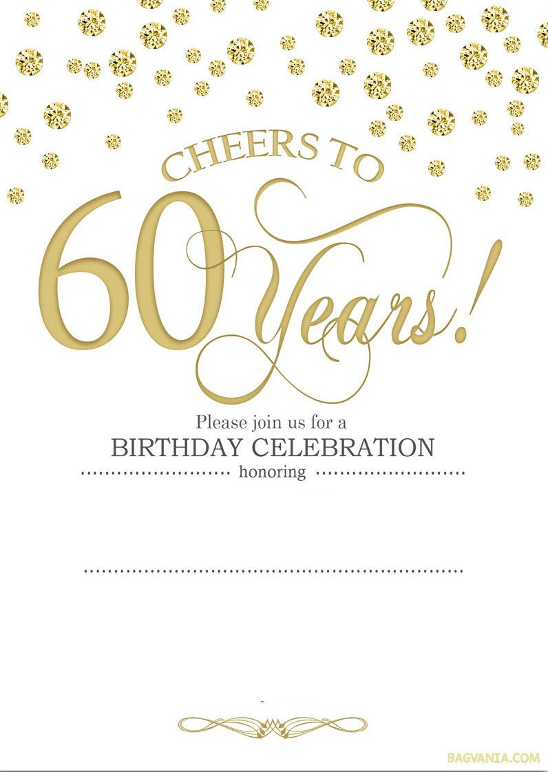 Free Printable 60Th Birthday | Kellies 50Th Bday Ideas | 60Th - Free Printable Birthday Invitations For Him