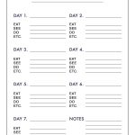 Free Printable 7 Day Travel Planner (Use To Plan Outfits   Packing   Free Printable Trip Planner