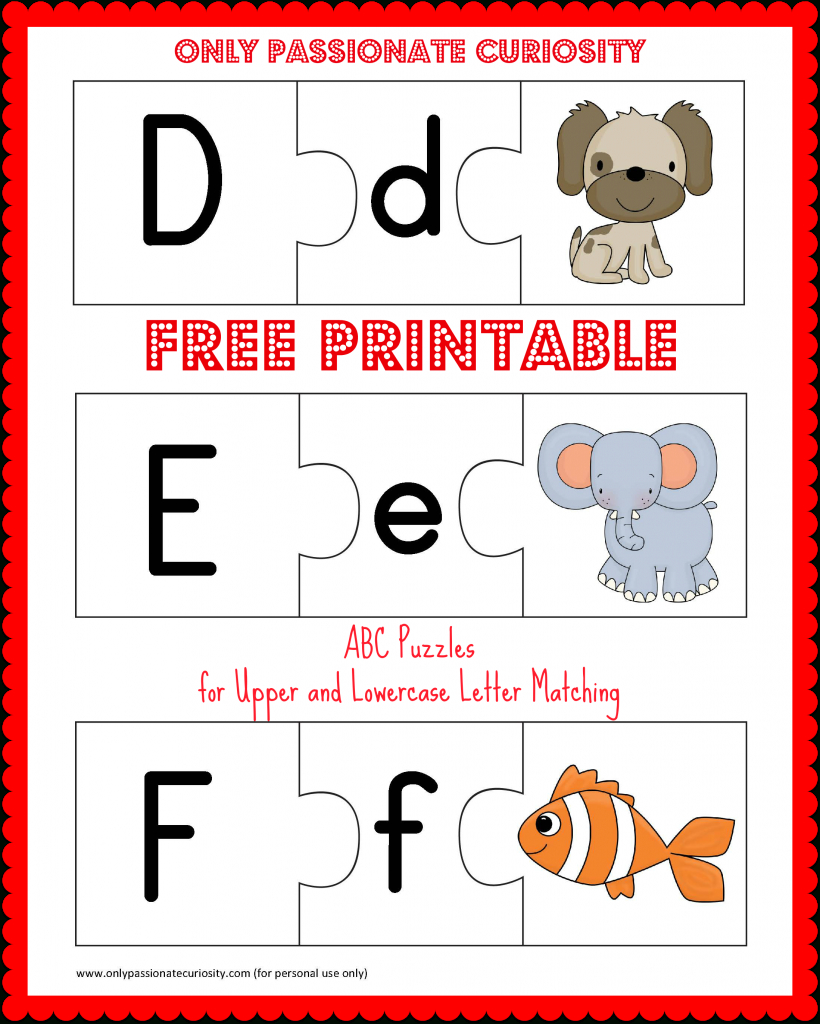 Free Printable Abc Puzzles: Upper And Lowercase Letter Matching - Free Printable Alphabet Games