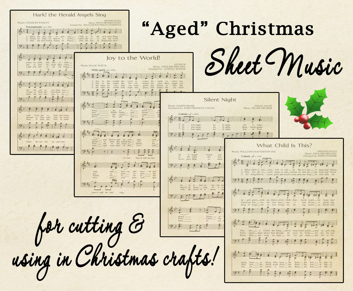 Free Printable “Aged” Music Sheets | Celebrating Holidays - Free Printable Christmas Sheet Music For Piano