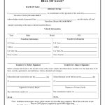 Free Printable Auto Bill Of Sale Form (Generic)   Free Printable Automobile Bill Of Sale Template
