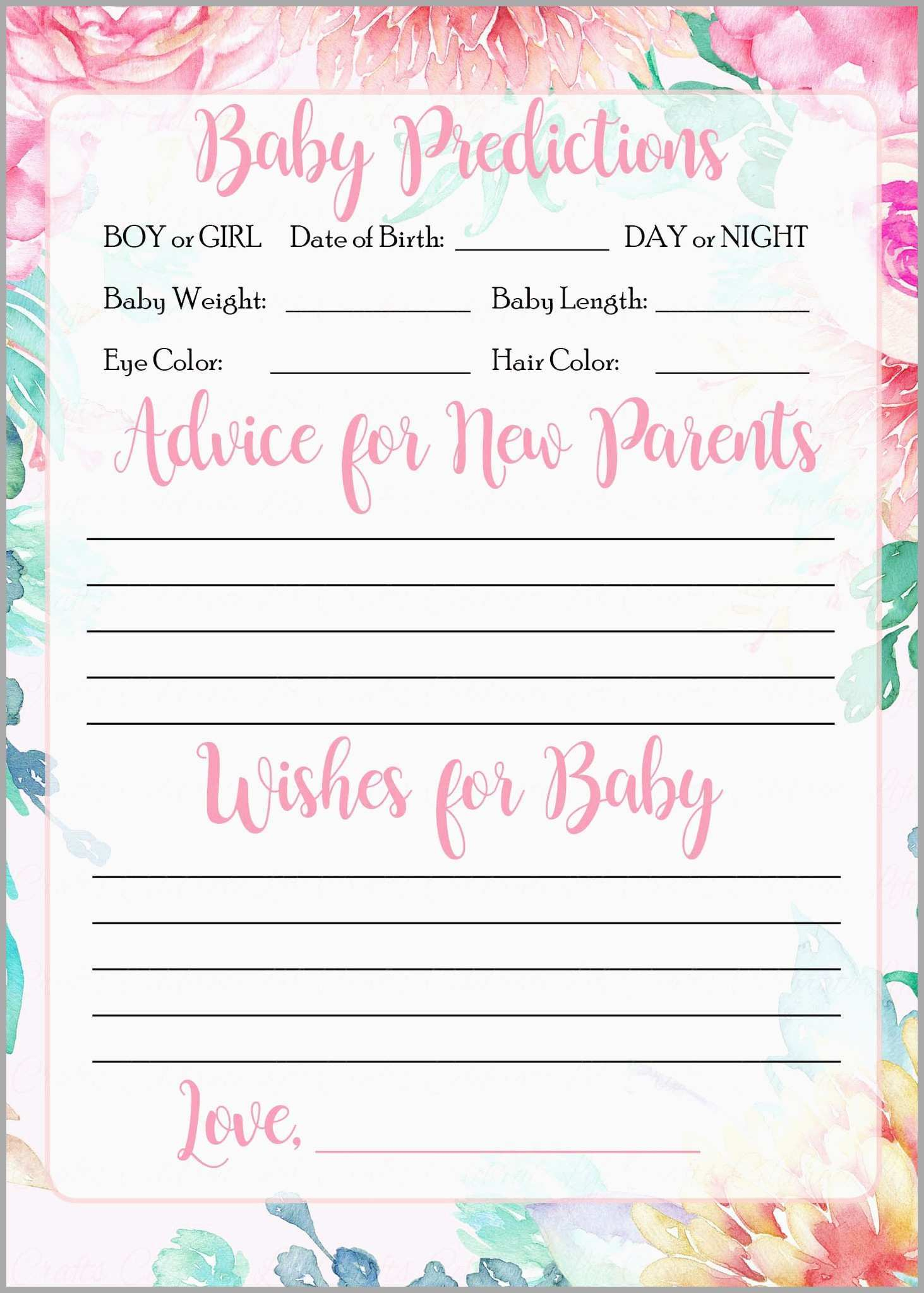 Free Printable Baby Shower Advice Cards Fresh Mommy Advice Cards - Baby Prediction And Advice Cards Free Printable