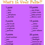 Free Printable Baby Shower Game Called What's In Your Purse? So Fun   Free Printable Baby Shower Games What&#039;s In Your Purse