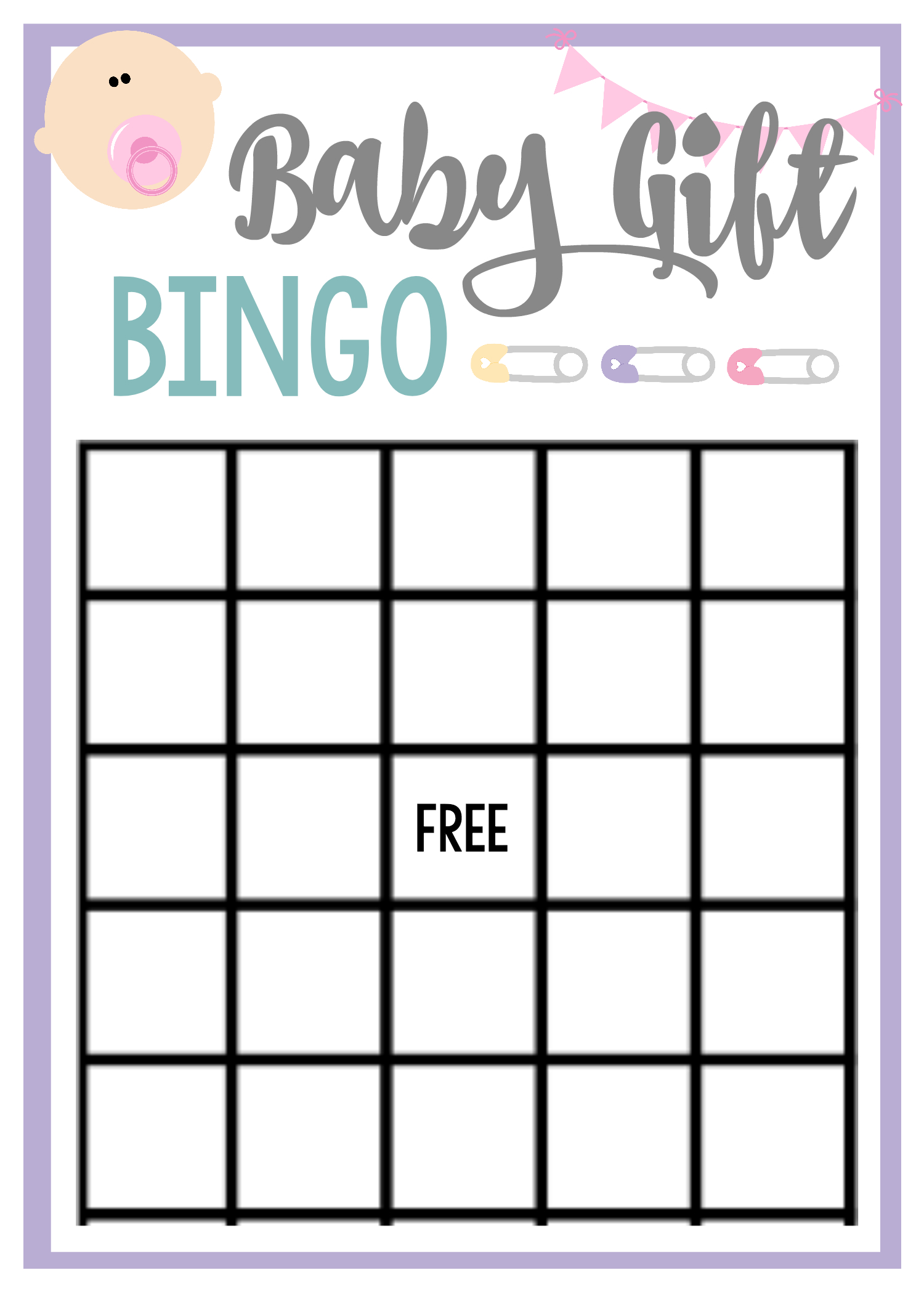 Free Printable Baby Shower Games For Large Groups – Fun-Squared - Baby Bingo Game Free Printable