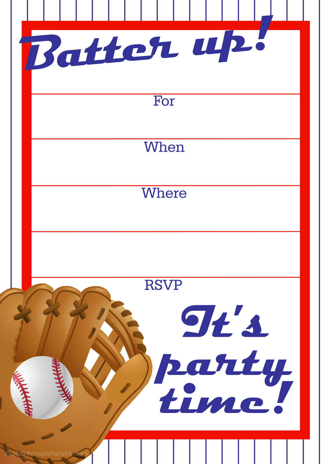 Free Printable Baseball Party Invitation | Party Printables - Free Printable Baseball Stationery