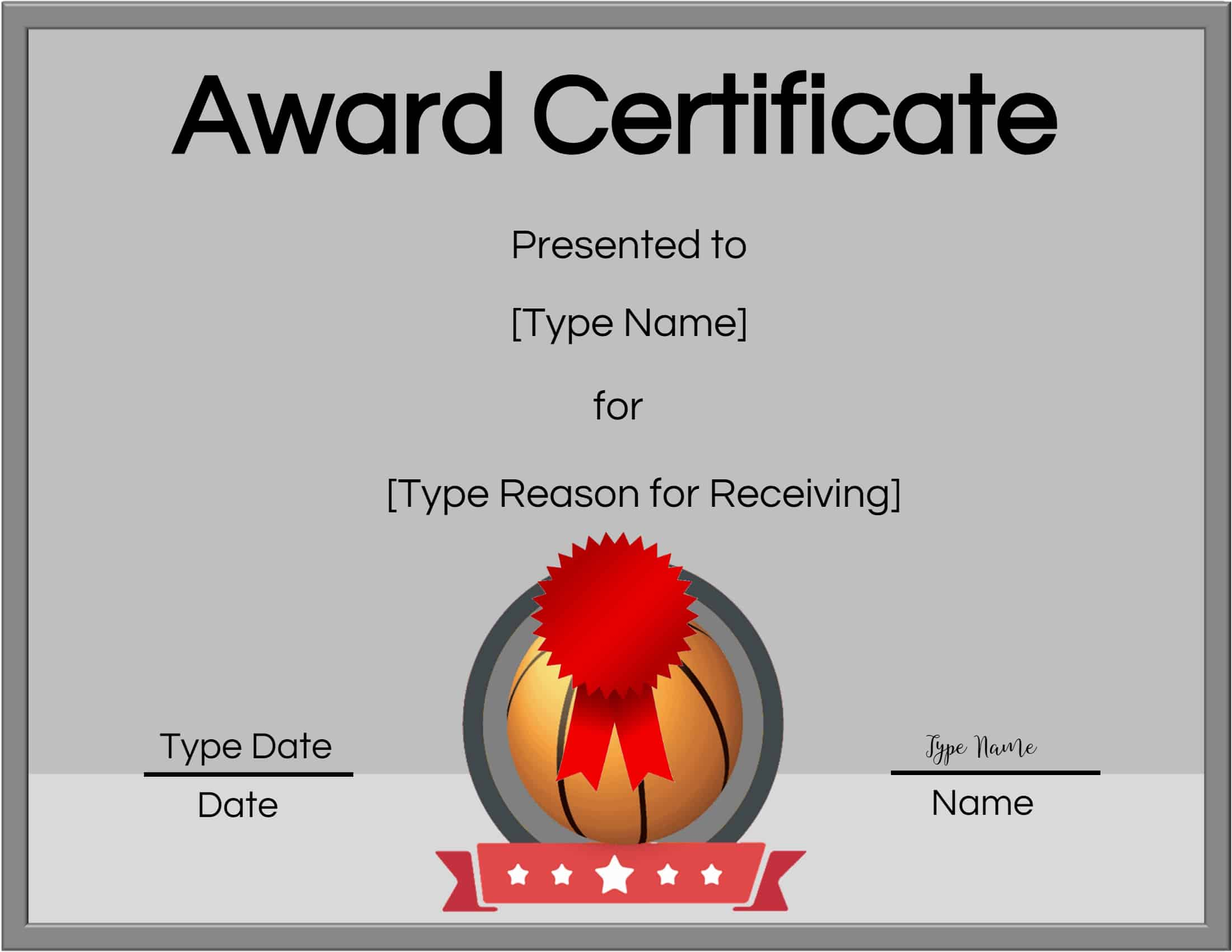 Free Printable Basketball Certificates | Customize Online - Basketball Participation Certificate Free Printable