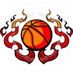 Free Printable Basketball Clip Art | Basketball Template With Flames   Free Printable Basketball Court