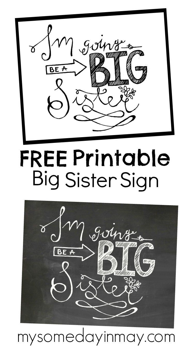 Free Printable Big Sister Sign | Family Pics | Pinterest | Second - Free Birth Announcements Printable