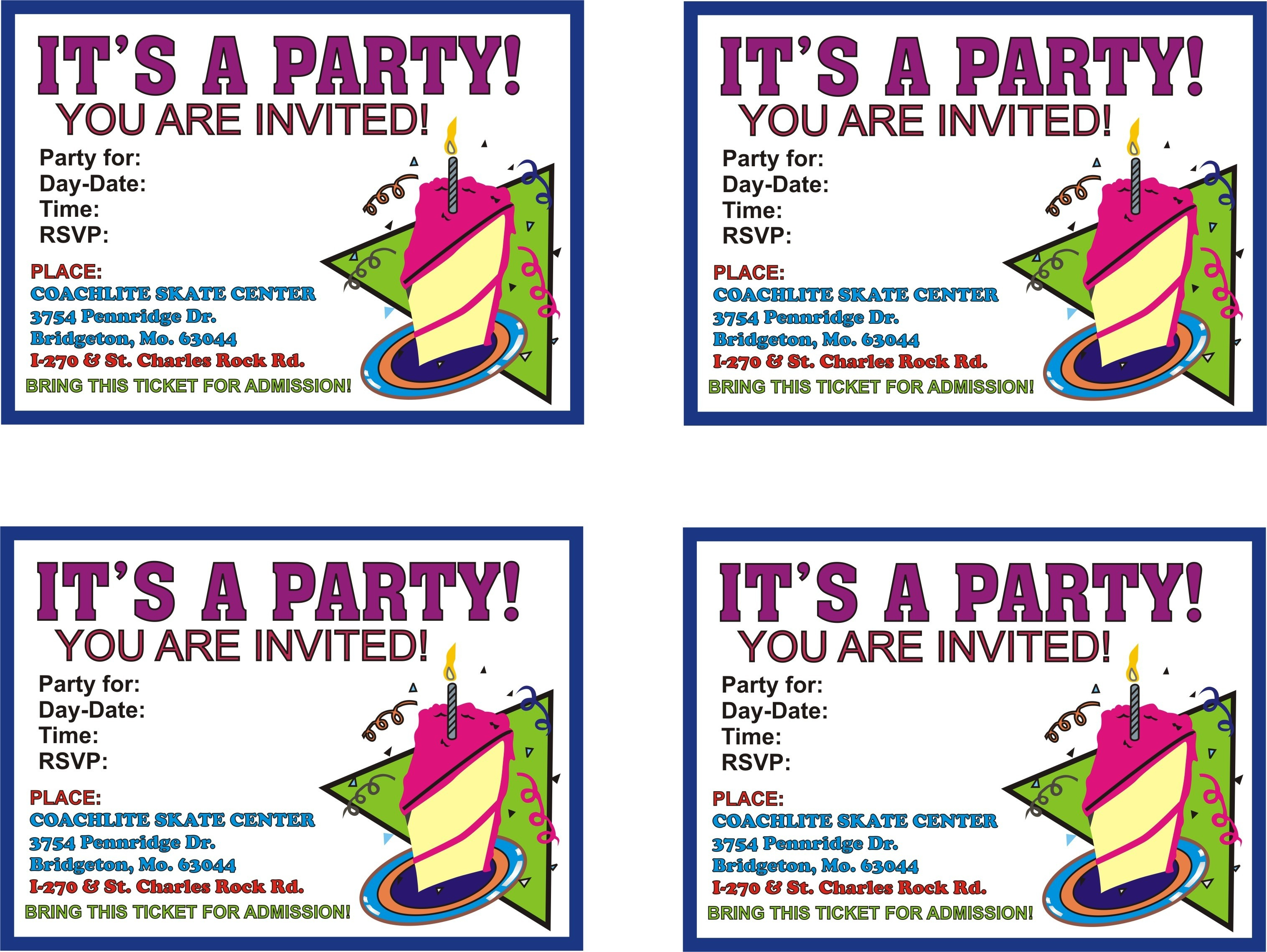 Free Printable Birthday Flyer Templates Party Invitations Nuruf - Free Printable Party Invitations