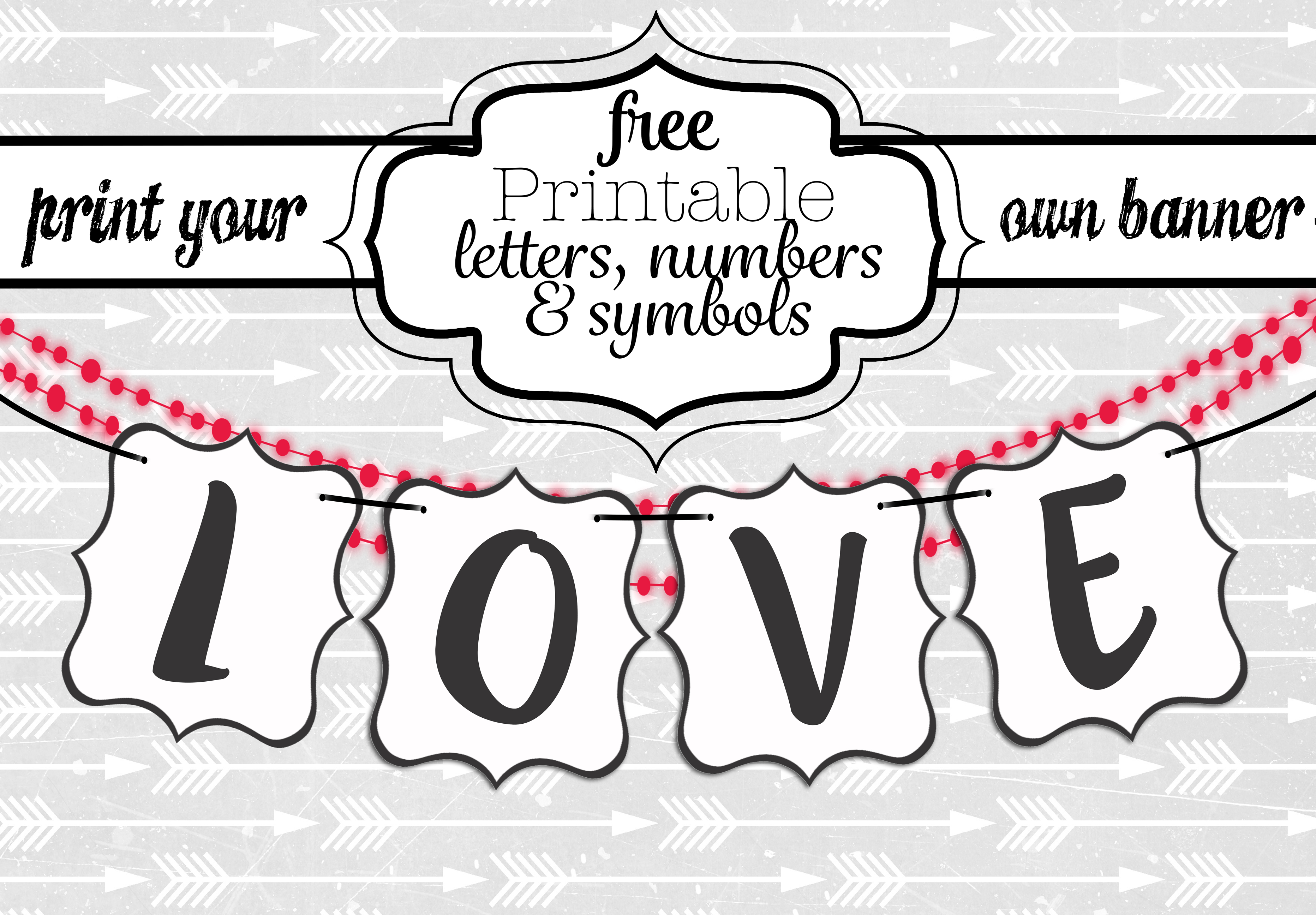 Free Printable Black And White Banner Letters | Diy Swank - Diy Birthday Banner Free Printable