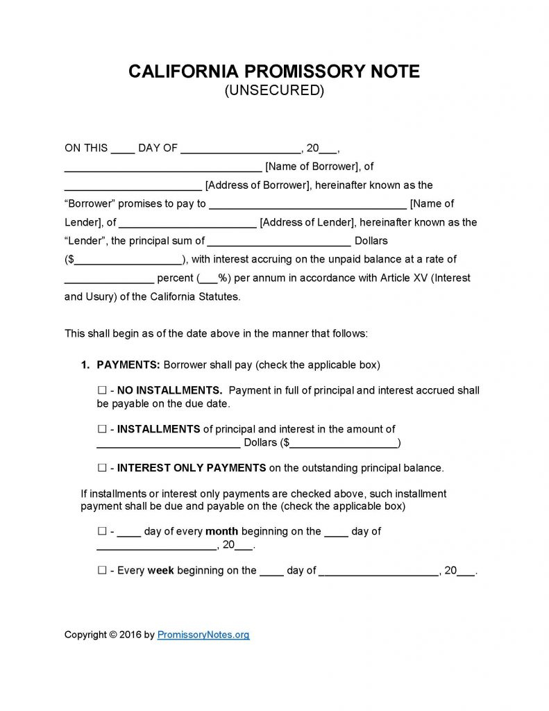 Free Printable Blank Promissory Notes California - 2.13.kaartenstemp - Free Printable Promissory Note