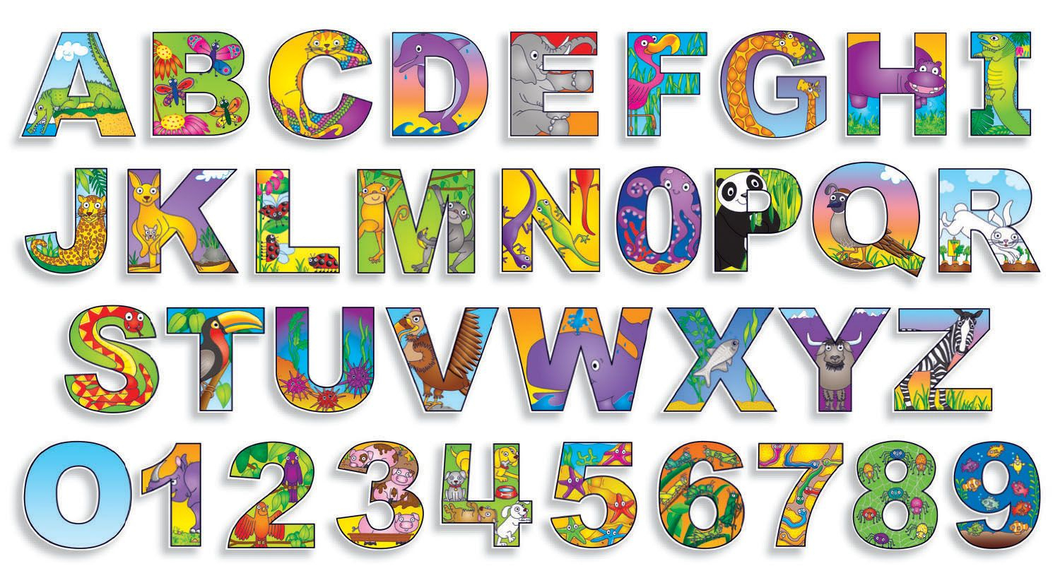 Free Printable Bulletin Board Letters | Illustrated+Alphabet+%26+ - Free Printable Bulletin Board Letters