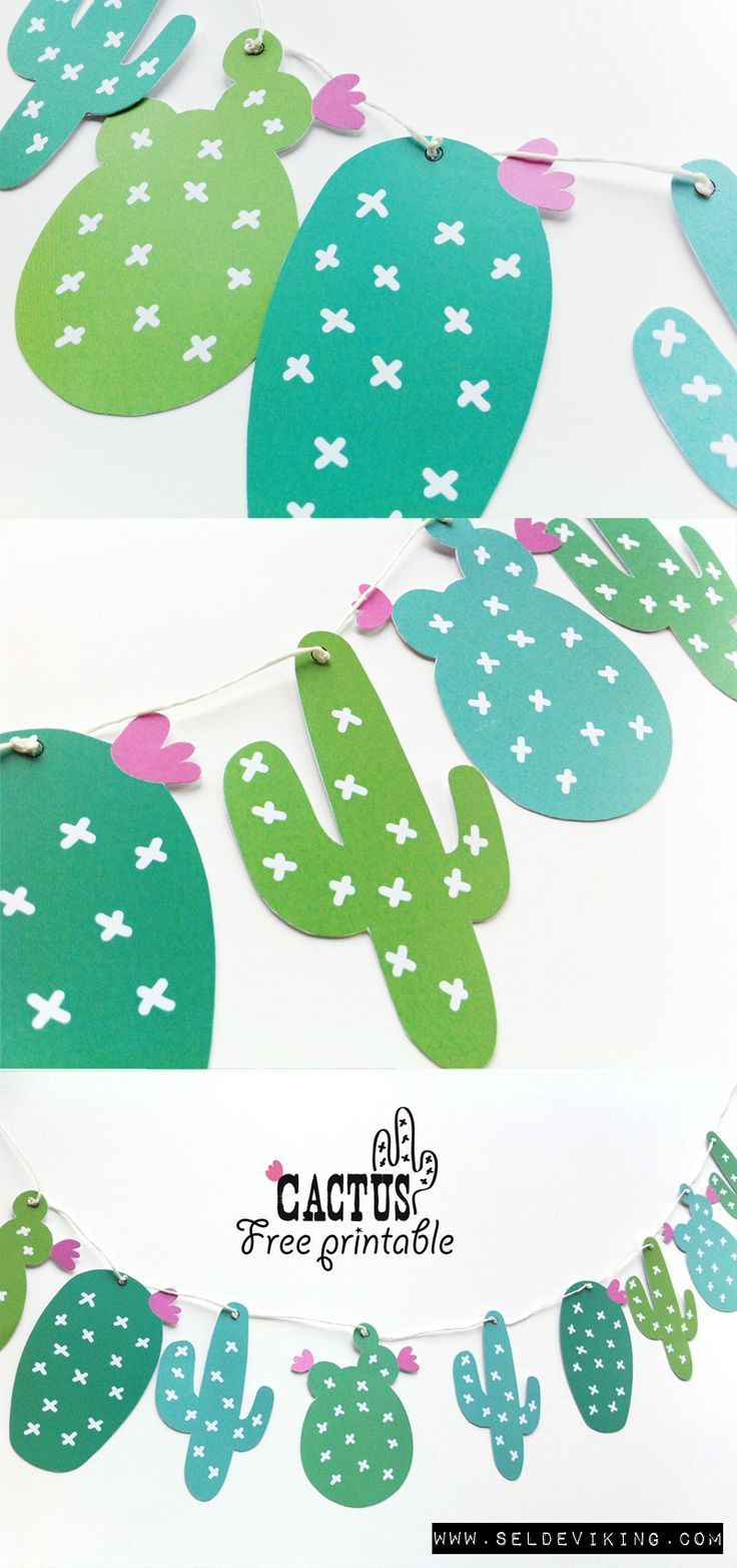 Free Printable Cactus Guirlande | Évèn€Mt | Pinterest | Cactus - Free Printable Cactus